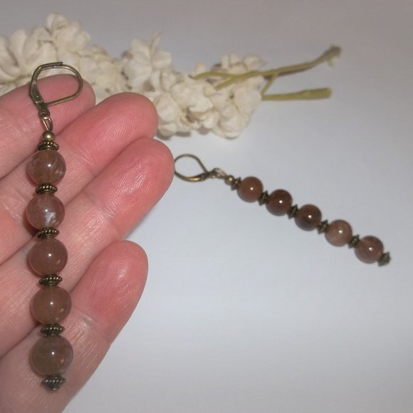 Long Boho Earring Brown & Bronze Handmade NWT 6429 - Picture 7 of 10